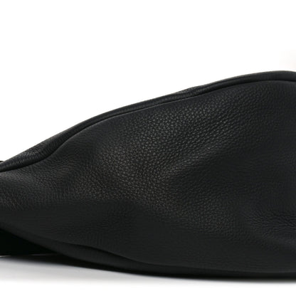 Grained Calfskin Large Slouchy Banana Bag Black