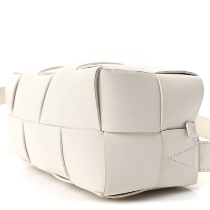 Lambskin Maxi Intrecciato Small Brick Cassette Bag White