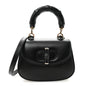 Boarded Dyana Lux Calfskin Mini Bamboo 1947 Top Handle Bag Black