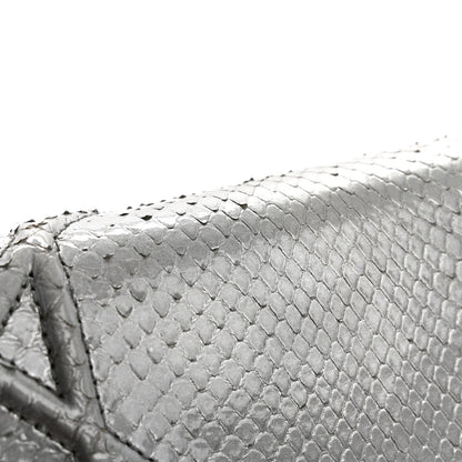Snakeskin Diorama Wallet on Chain Pouch Silver