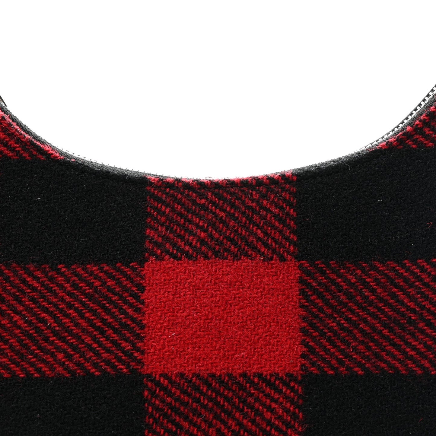 Wool Tartan Medium Ava Triomphe Shoulder Bag Red Black