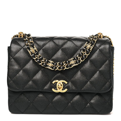 Caviar Quilted Coco First Flap Black