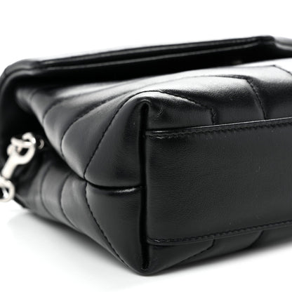 Calfskin Y Quilted Monogram Toy Loulou Crossbody Bag Black