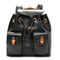 Calfskin Bamboo Backpack Black