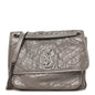 Crinkled Calfskin Matelasse Monogram Large Niki Chain Satchel Fog