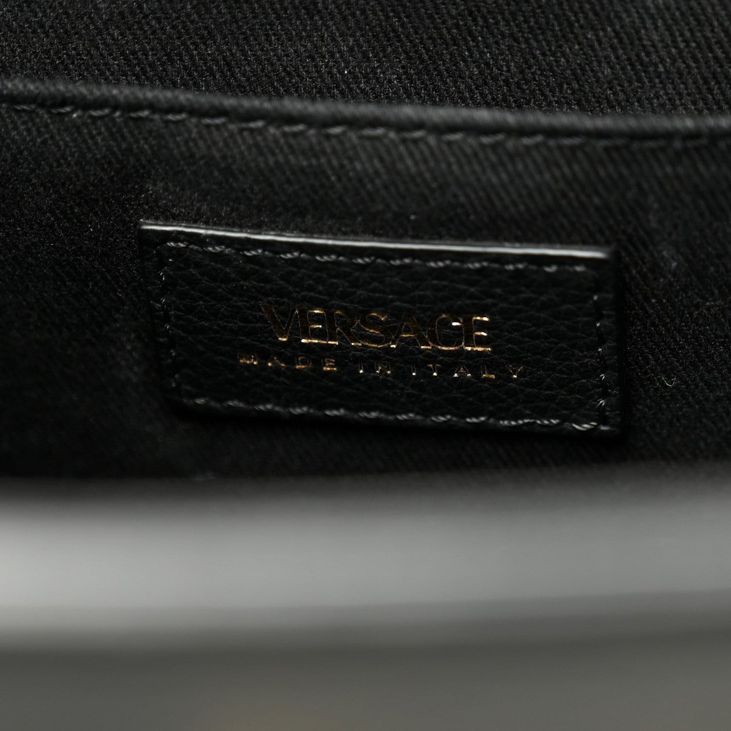 Grainy Calfskin Large Virtus Top Handle Tote Black
