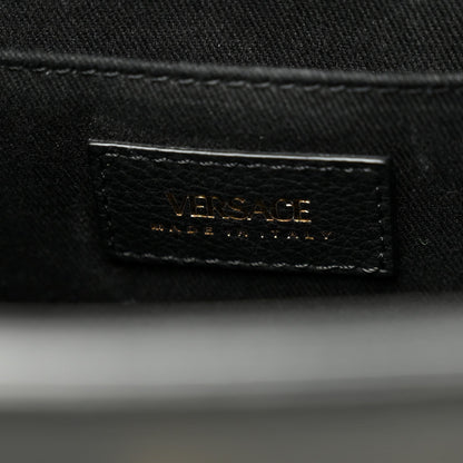 Grainy Calfskin Large Virtus Top Handle Tote Black