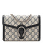 GG Supreme Monogram Textured Dollar Calfskin Mini Dionysus Chain Wallet Beige Blue