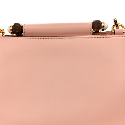 Nappa Bamboo Web Small Nymphaea Top Handle Bag Perfect Pink Mystic White