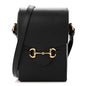 Dollar Calfskin Vertical Horsebit 1955 Crossbody Bag Black
