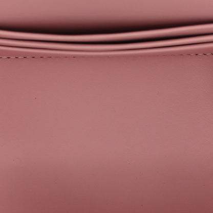 Caviar Quilted Pearl Enamel Small Vanity Case With Chain Light Pink