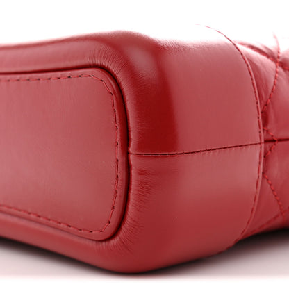 Aged Calfskin Quilted Small Gabrielle Hobo Red