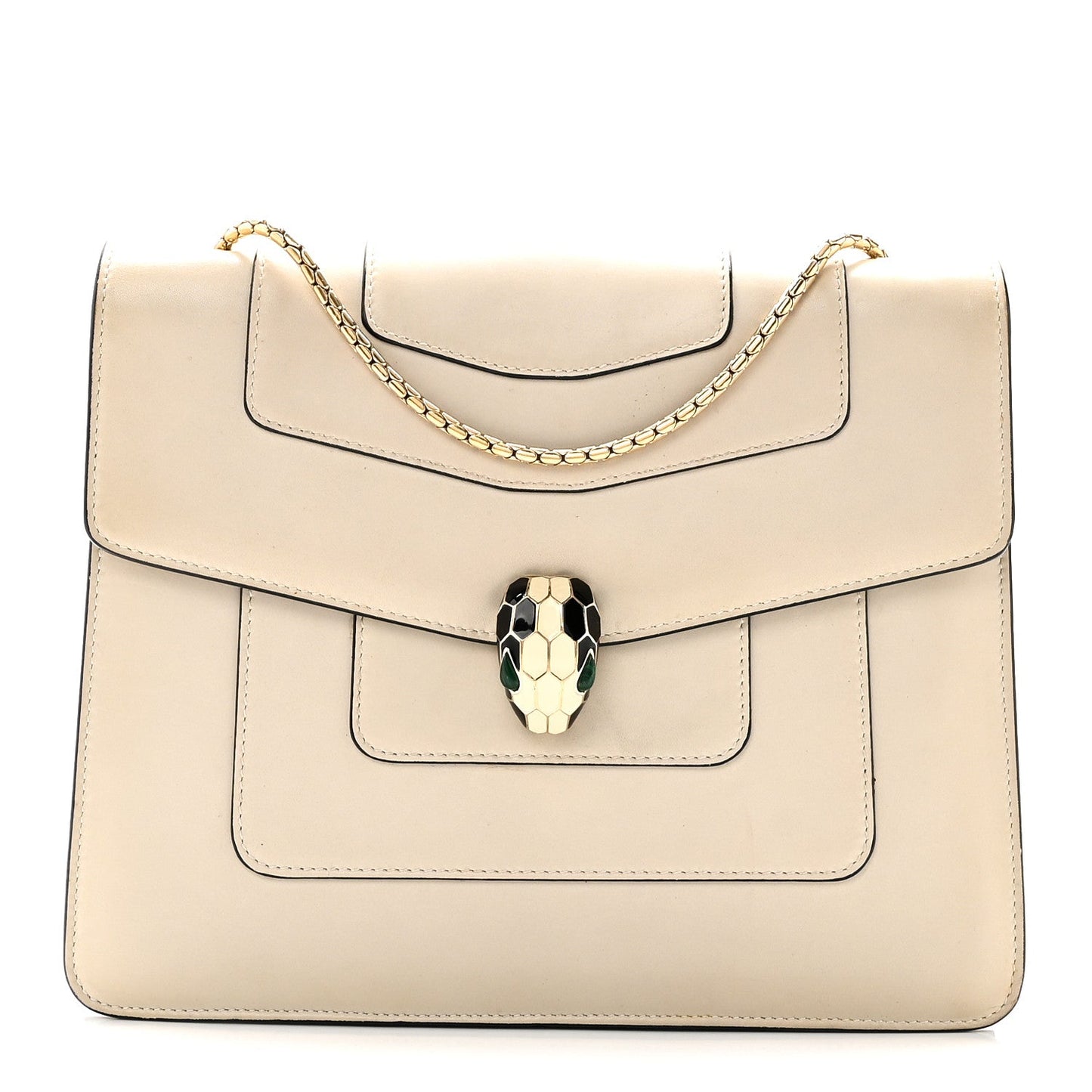Calfskin Serpenti Forever Crossbody Bag White Agate