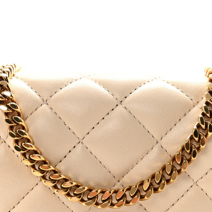 Nappa Quilted Small Medusa Chain Crossbody White