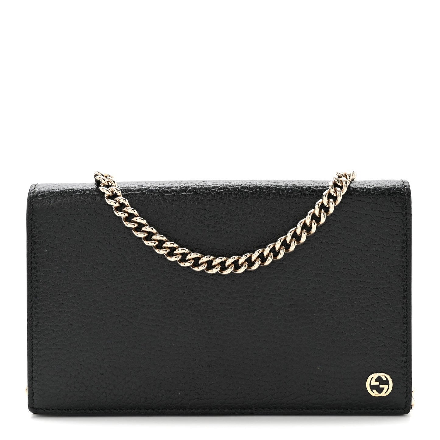 Dollar Calfskin Medium Betty Chain Wallet Black