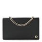 Dollar Calfskin Medium Betty Chain Wallet Black