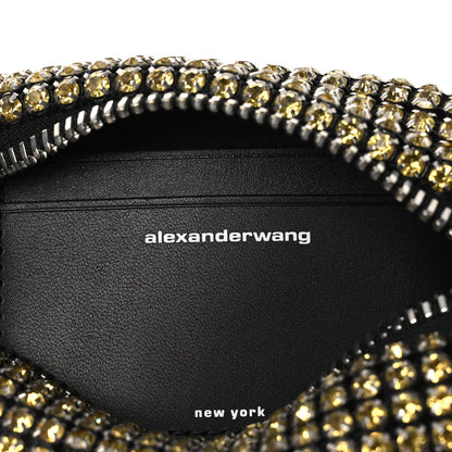 Mesh Crystal Rhinestone Medium Heiress Pouch Porcelain