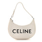 Smooth Calfskin Ava Logo Shoulder Bag White