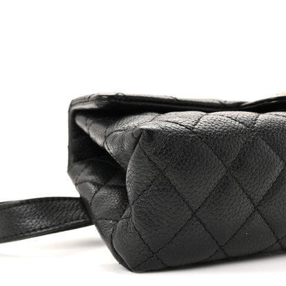 Grained Calfskin Quilted 2.55 Reissue Flap Belt Bag Clutch Black