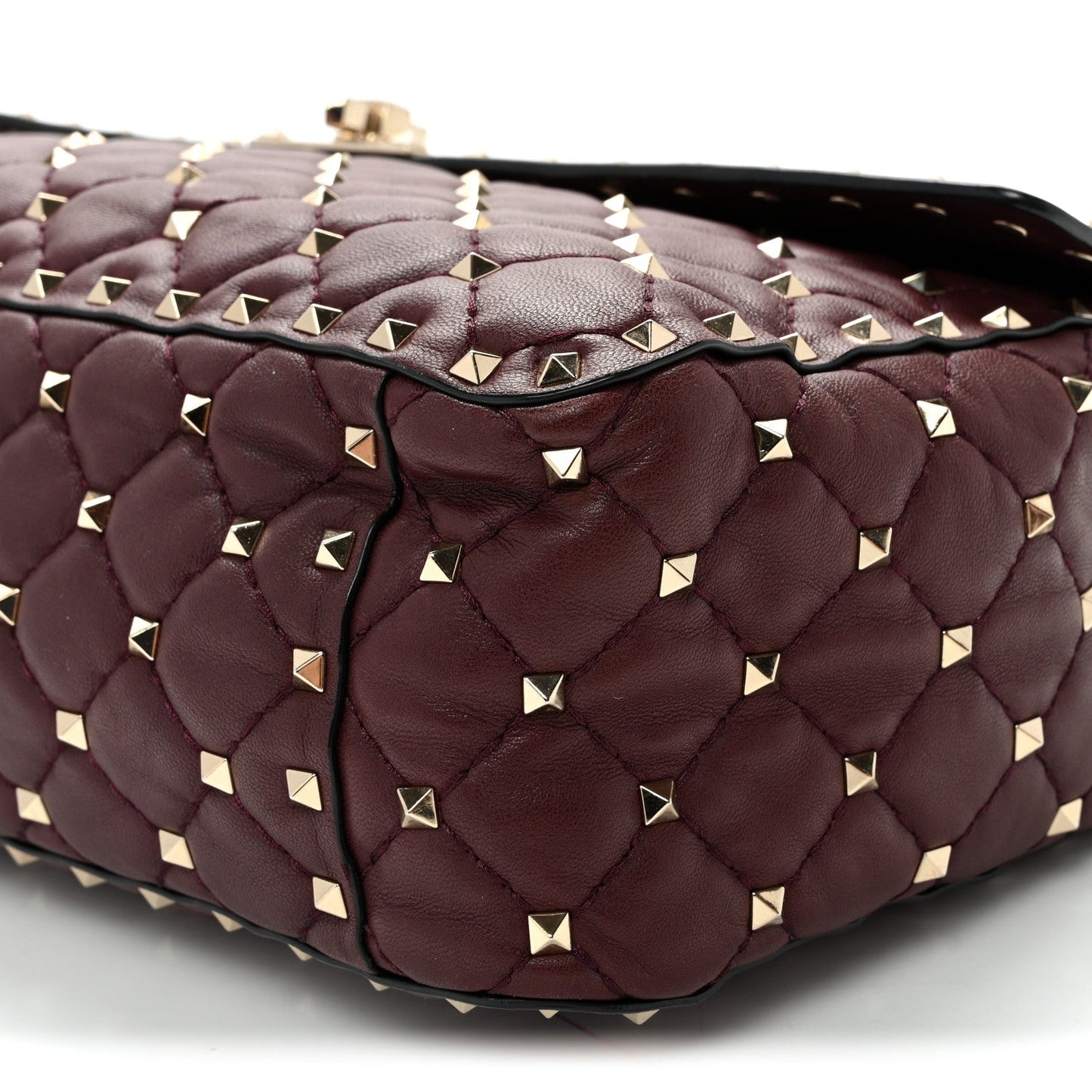 Nappa Large Rockstud Spike Shoulder Bag Rubin