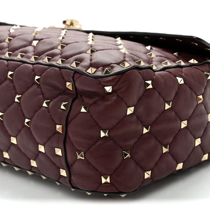 Nappa Large Rockstud Spike Shoulder Bag Rubin