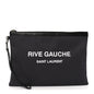 Linen Canvas Rive Gauche Zipped Pouch Black