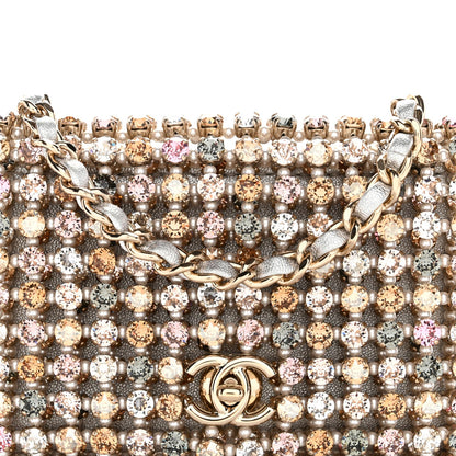 Metal Pearl Minaudiere CC Mini Evening Bag Multicolor