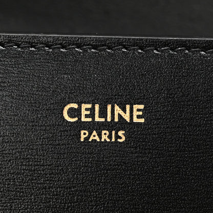 Shiny Calfskin Triomphe Margo Wallet on Chain Black