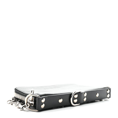 Calfskin Chain Cuff Wristlet Wallet Black