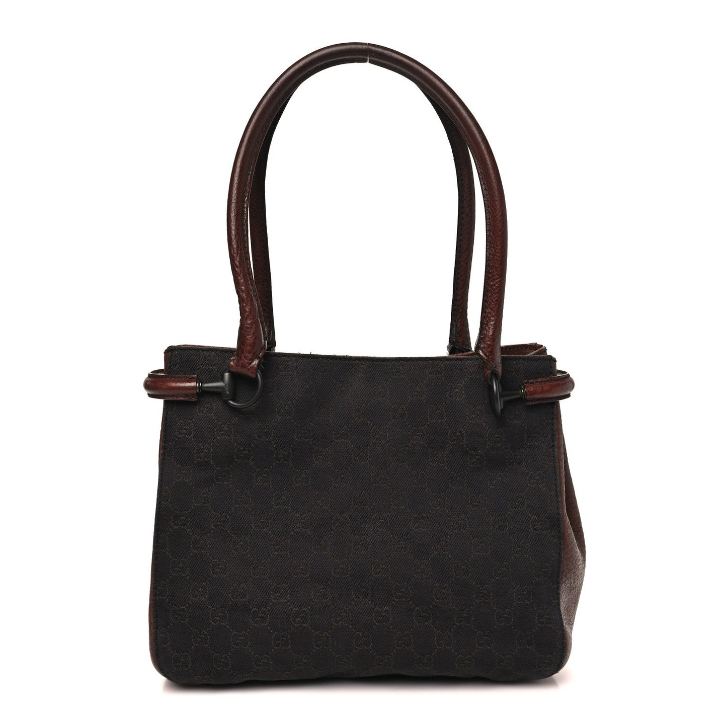 Monogram Denim GG Shoulder Bag Black Brown