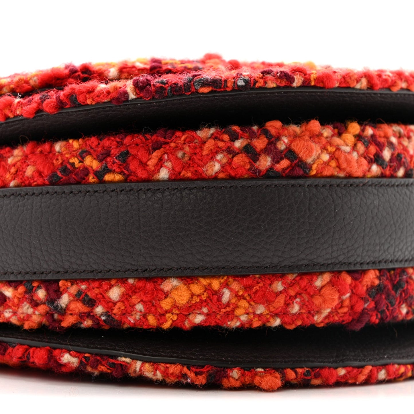 Tweed Check Medium Rocking Horse Crossbody Red Black