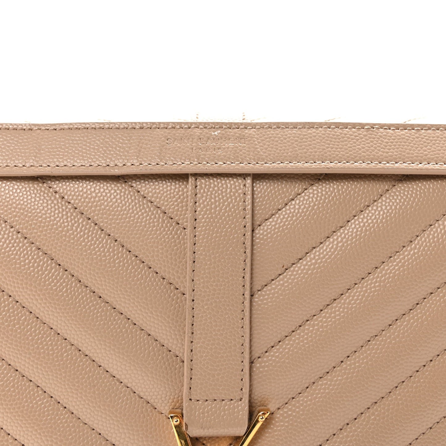 Grain De Poudre Matelasse Chevron Large Monogram Satchel Dark Beige