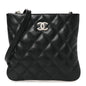 Lambskin Quilted Uniform Crossbody Bag Black