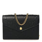 Calfskin GG Debossed Chain Wallet Black