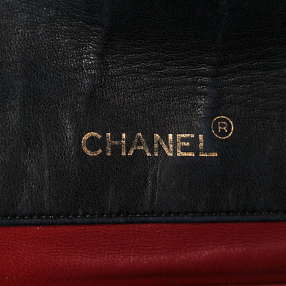 Lambskin Quilted Half Moon Flap Black