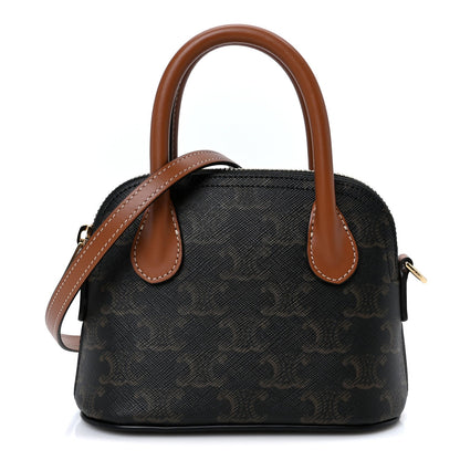 Canvas Calfskin Triomphe Mini Honorine Bag Tan