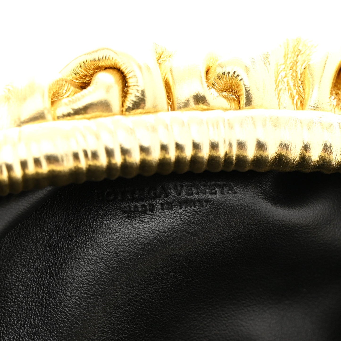 Metallic Bark Calfskin The Mini Pouch Gold