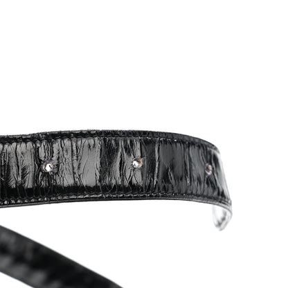 Patent Flap Waist Belt Bag Black