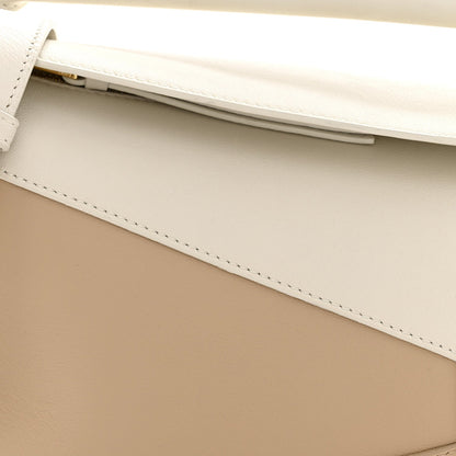 Classic Calfskin Small Puzzle Edge Bag Soft White Paper Craft