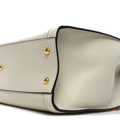 Wonka Grain Calfskin Small Diana Tote Bag Mystic White Orange Fluo