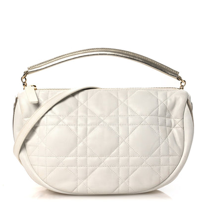 Lambskin Cannage Medium Dior Vibe Hobo Bag Latte