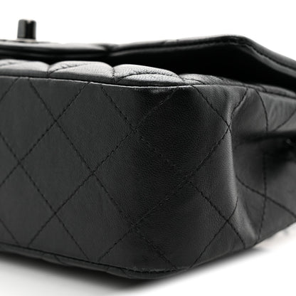 Lambskin Quilted Mini Rectangular Flap So Black