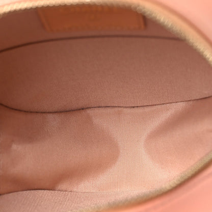 Calfskin Quilted Pearl Round Clutch With Chain Pink