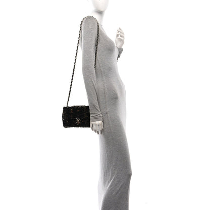 Sequin CC Small Single Flap Black Multicolor