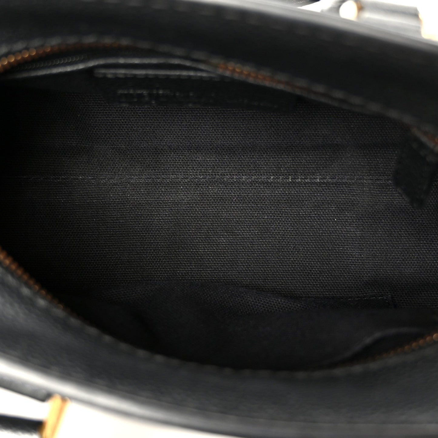 Pebbled Calfskin Mini Skull Padlock Zip Around Tote Black