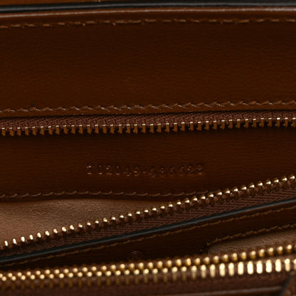 GG Supreme Monogram Calfskin Medium Horsebit 1955 Top Handle Bag Beige Ebony Brown Sugar
