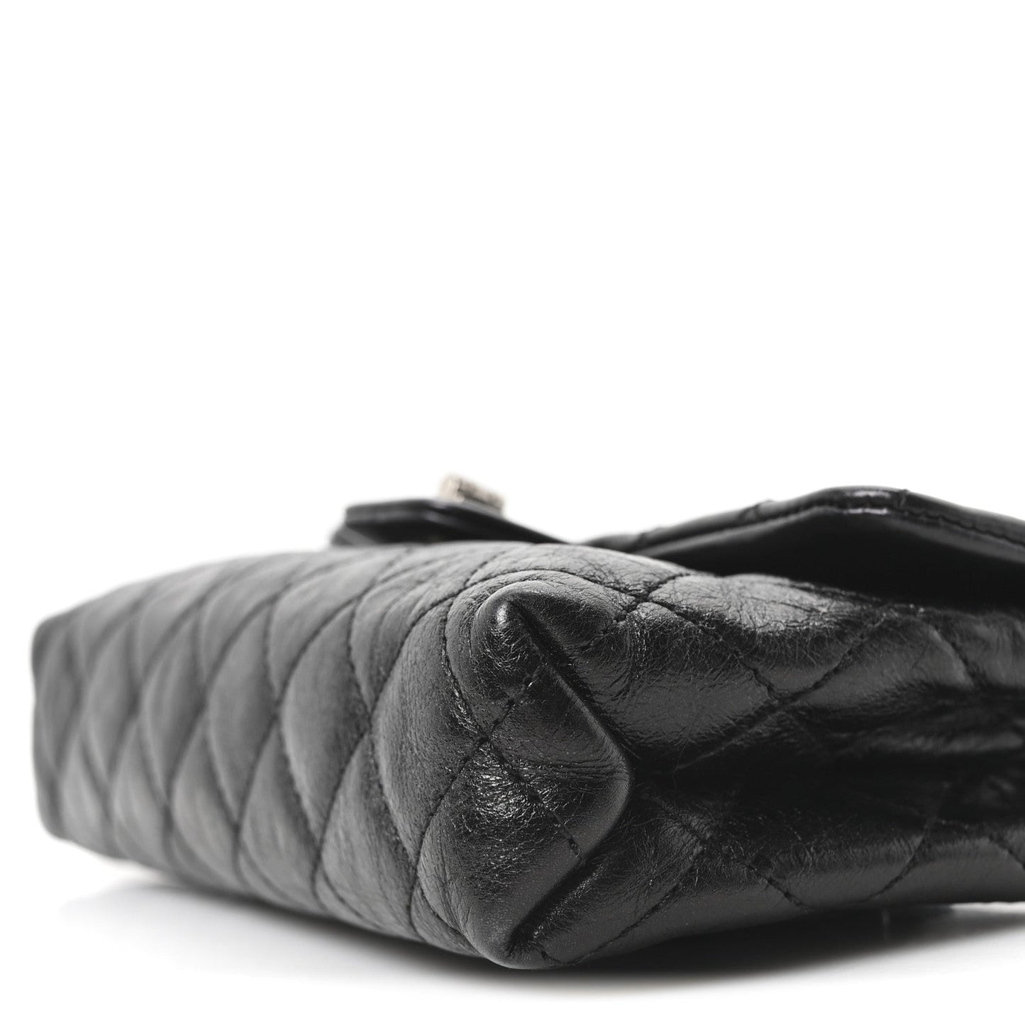 Glazed Calfskin Quilted 2.55 Reissue Flap Belt Bag Clutch 85 34 Black