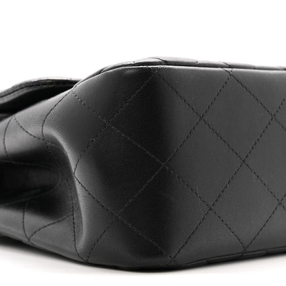 Lambskin Quilted Jumbo Double Flap Black