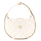 Lambskin Quilted Chain Around Pouch Hobo White