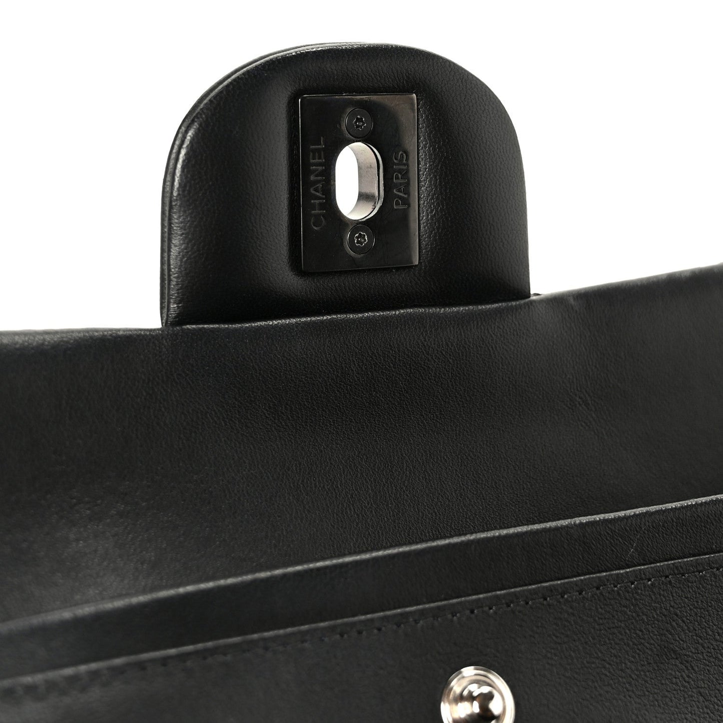 Lambskin Quilted Medium Double Flap So Black